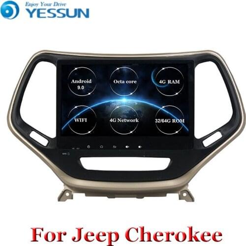 10.1" IPS Android 9 Car DVD Multimedia Player GPS for Jeep Cherokee 2014 2015 2016 2017 audio car radio stereo navigation
