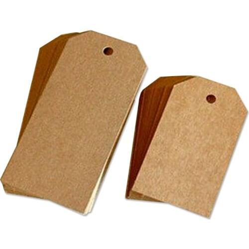 4X7Cm Kraft Paper Tags Rectangular Wavy Edge Chamfer Swing Tags For Hand Made Gift Paper Labels Price Board Size Dividers Tag