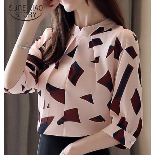 Blusas mujer de moda 2021 womens clothing summer blouses women print chiffon blouse women shirts womens tops and blouses 4482 50