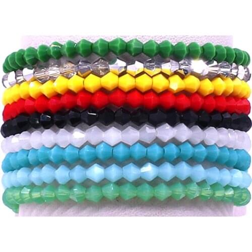 4mm crystal bracelet fashion glass crystal corner beads bracelets for women charm friendship crystal bracelet jewelry gifts