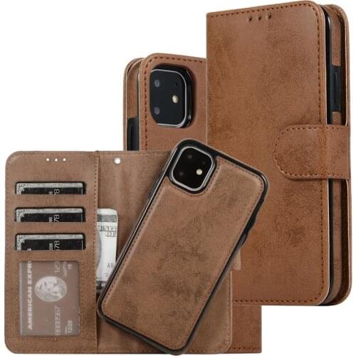 For iPhone11 XS max 2in1 magnetic case Luxury Detachable Removable bookcover for Samsung S20 Plus S10 Plus 50PCS Free shipping