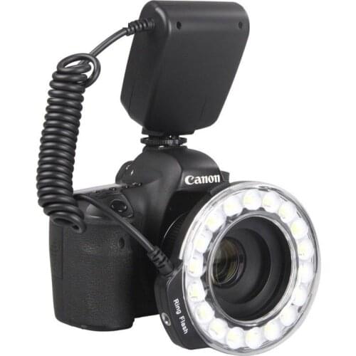 JINTU RF-600D 18 LED Macro Ring Flash Light For Canon EOS 750D 800D 550D 650D 77D 6DII 7DII 6D 7D 5D2 5D3 5DIV + 7PCS adapter