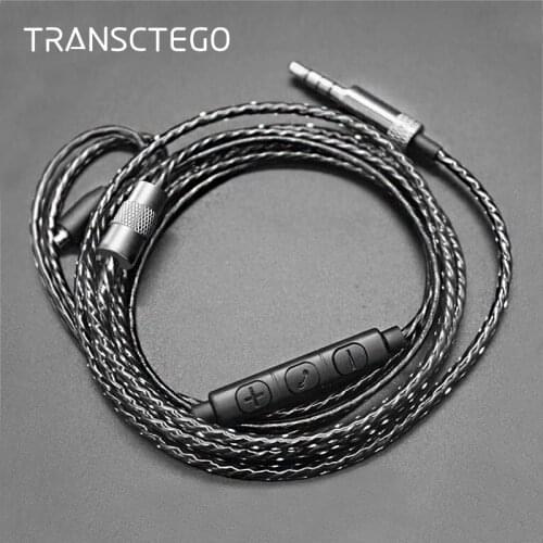 3.5mm Earphone Cable With MMCX Connector Replacement Upgrade Audio Cable With Mic Controller For SE215 SE535 SE846 UE900