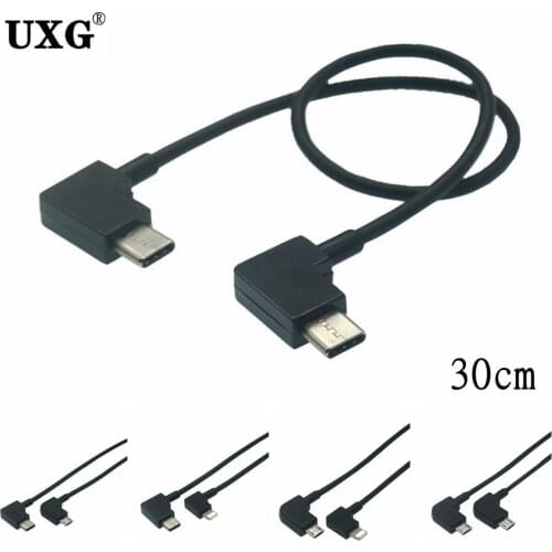 For DJI Mavic 2 Pro/Mavic Mini/ Mavic Air/ Spark Controller/Samsung/i Phone 8pin Micro USB Fit IOS Type-c OTG Data Cable 30cm