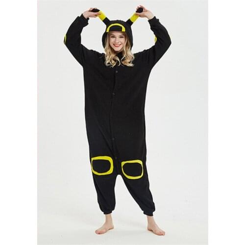 Animal Adults Night Elves Onesies Animal Cartoon Pajamas Anime Cosplay Costumes Fleece Hoodie Jumpsuits Christmas Gift Winter