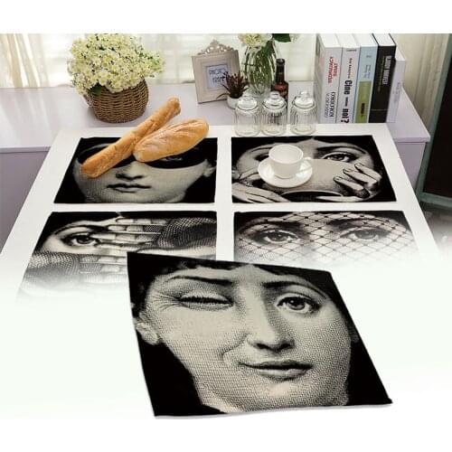 Artwork 42x32cm Cup Place Mats Heat Resistant Non Slip Table Mats Waterproof Dining Placemats Coasters Table Decoration