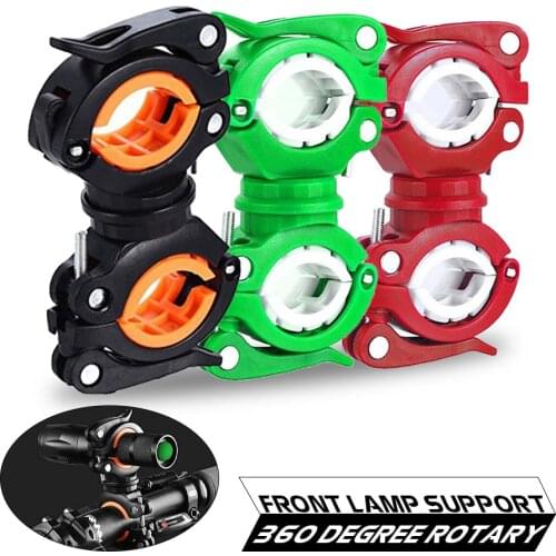 Holder Bracket for Flashlight Lamp Bicycle Front Light Support Outdoor Cycling Bicycle 360 Degree Rotary Bike Light Clip