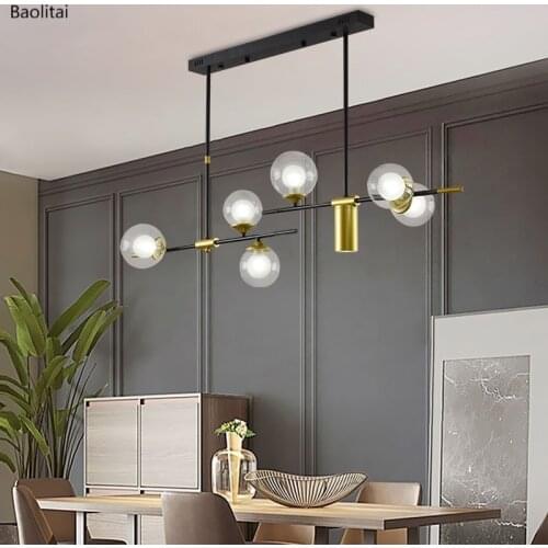 Nordic Postmodern Meals Chandeliers Led 35W 220V Home Commercial Glass Ball Kitchen Living Room Clothing Store Decorative Lamps