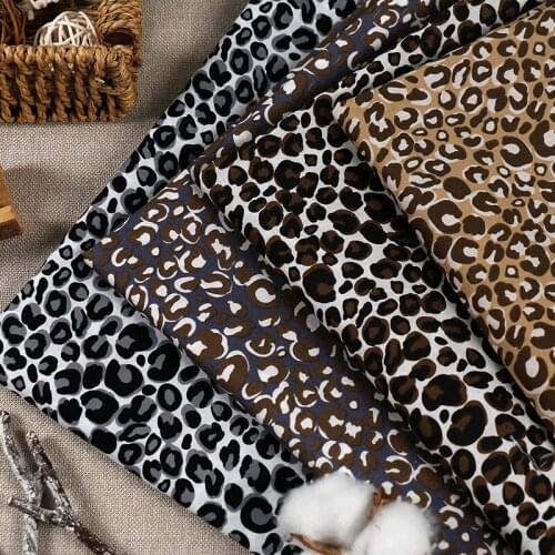 Small Leopard Cotton Poplin Fabric Sewing Baby Cloth Dress Handmade DIY Handcrafts Sewing Materials Tela Costura 100X145cm