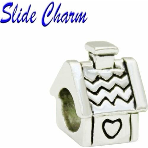 5mm straight hole fashion jewelry DIY charm European and American style love small tile room bead Fit Pandora Bracelet Necklace