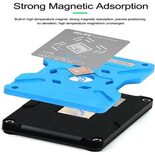 DIYFIX RL-601M 7 in 1 Chip CPU Positioning Tin Planting Kit for Iphone 6-12 Pro Max IC Chip Planting Tin Template Fixture Tools