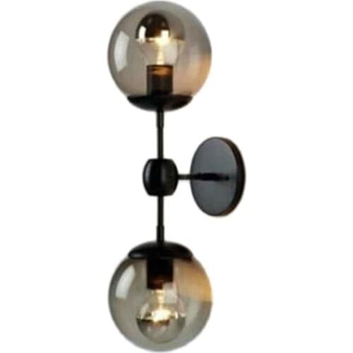 Hmydesign Decorative Home Wall Lamp 2 Light Bulb Başıklı Modern Design Black Bedroom Living Room Office For Balloon Glazed Applique