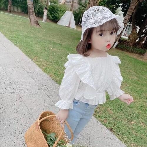 New Jeans Youth clothing Childrens clothing Childrens wear trousers Kids Girl Clothing Sets Suits Childrens Shirt+ Denim pant
