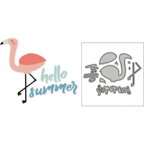New Cute Flamingo Hello Summer Animal 2020 Metal Cutting Dies for DIY Scrapbooking and Card Making Decor Embossing Mold No Stamp