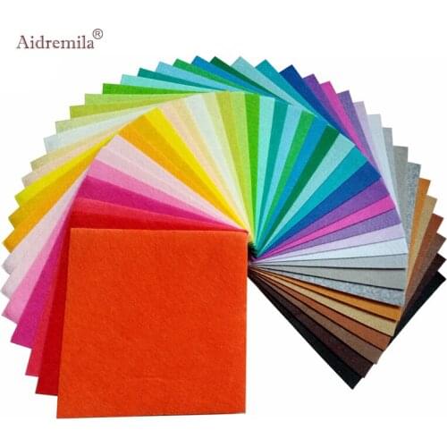 10x10cm 10x15cm Solid Color 1mm Thickness NonWoven Cloth Felts Home Sewing Bundle Decoration Dolls &Craft Dolls&Crafts Material