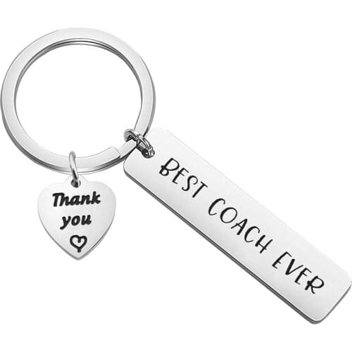 Oeinin Personalized Keyring Men/Women Simple Silver Keychain Thanksgiving Gifts Thank You Coach Key Chain Stainless Steel Brelok