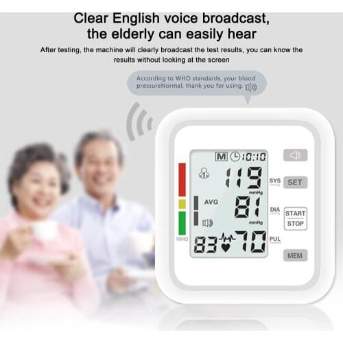 Arm Automatic Blood Pressure Monitor BP Sphygmomanometer Pressure Meter Tonometer for Measue Arterial Pressure 99 Set Memory