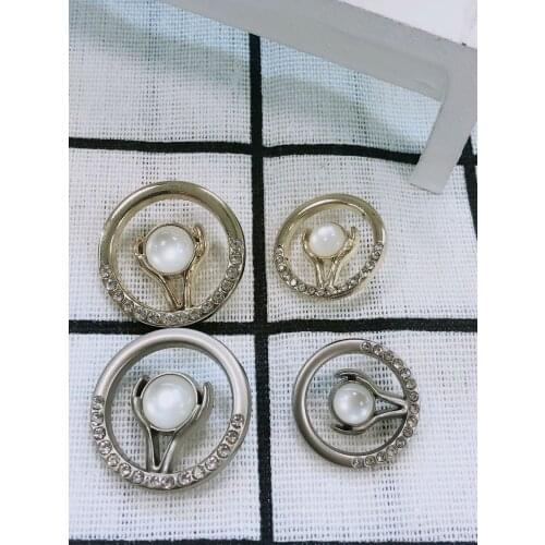 10pcs Gold Metal Pearl Buttons For Clothing Decorative Buttons Sewing Accessories Buttons Coat Sweater Handwork