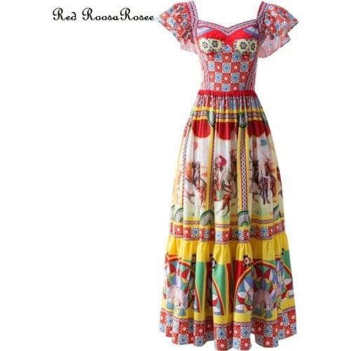 Red RoosaRosee Summer Dresses With Sleeves