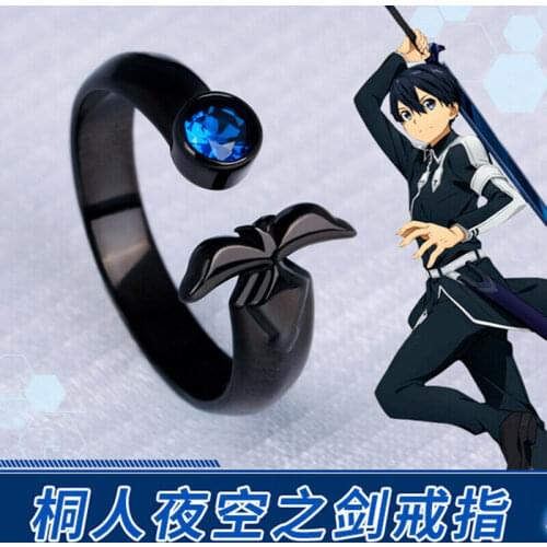 Anime Sword Art Online Sao Kirigaya Kazuto Sword Shape Adjust Ring Fashion 925 Sterling Silver Rings Cosplay Props Jewelry Gift