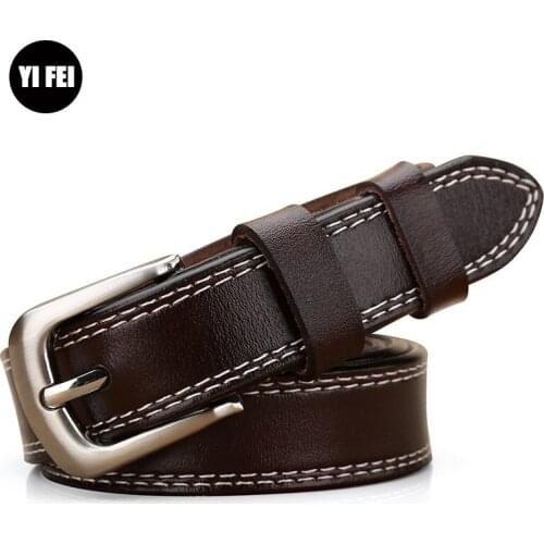 Free Shipping 2018 Belts For Women Good Quality Cow Genuine Leather Pin Buckle New Vintage Pattern Thin Female Belt