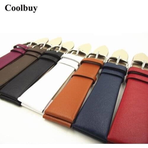 1PCS Men & Women 12MM 14MM 16MM 18MM 20MM 22MM Smooth Grain Genuine Leather (cow Split) Watch Band Watch Strap