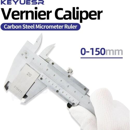 Vernier Caliper High Precision Carbon Steel/Stainless Steel/Plastic Gauge Instrument Micrometer Depth Measuring Tools 0-150mm