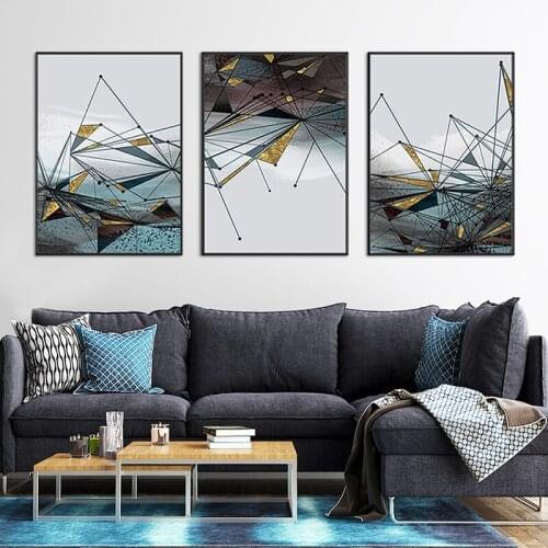 Nordic Abstract Geometric Graphics Painting Canvas Wall Art Poster Print Modern Minimalist Picture for Living Room Home Decor