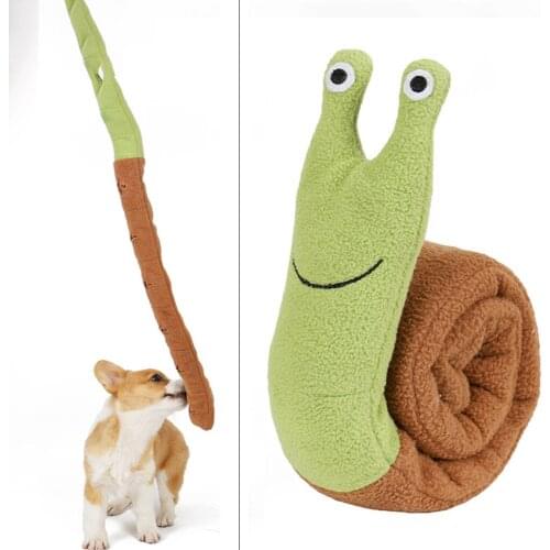 Squeaky Dog Toys for Aggressive Chewers Soft Plush Stuffed Dog Snail Toy