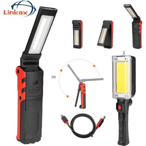 Magnetic Car Repairing Working Light COB LED Flashlight USB Charging Portable Lamp for Camping Climbing Hunting Light Torch