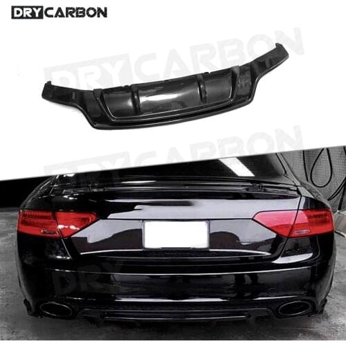 Carbon Fiber Material Rear Lip Spoiler for Audi A5 RS5 2012-2016 Back Car Bumper Trim Cover Guard Car Styling FRP