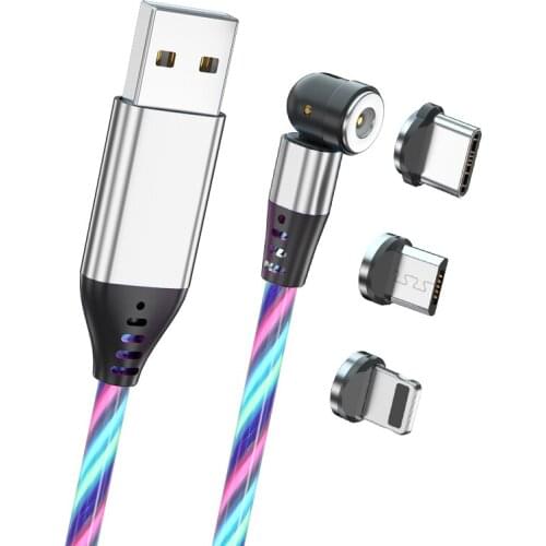 Hight quality Magnetic cable free rotate Luminus usb charge cable type c cable Micro USB cord mobile phone cables