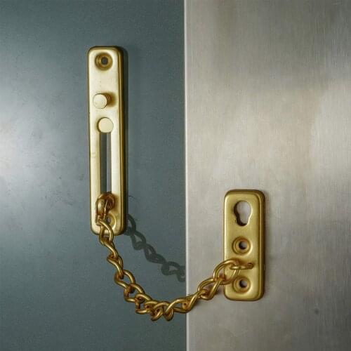 Security Door Lock Anti-Pin Door Chain with Screws Stainless Steel Anti-Theft Door Chains Hardware Home Office Door Safety Latch