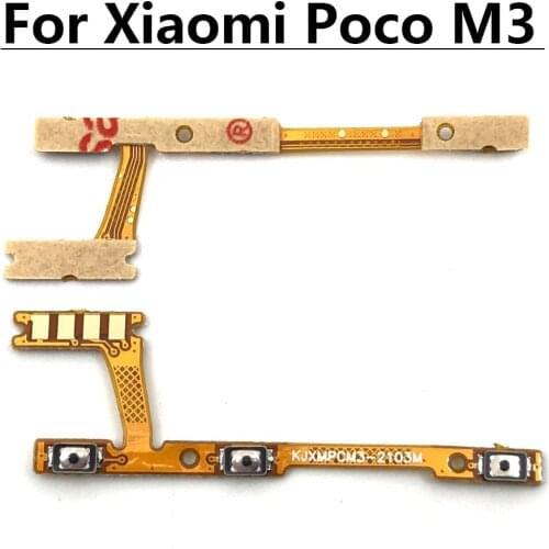 10PCS Replacement Parts For Xiaomi Poco M3 Power On Off Volume Key Button Flex Cable
