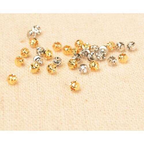 100 PCS 3mm 4mm 5mm Metal Raw Brass Beads Round Spacer Beads DIY Handmade Accessories For Jewelry Making