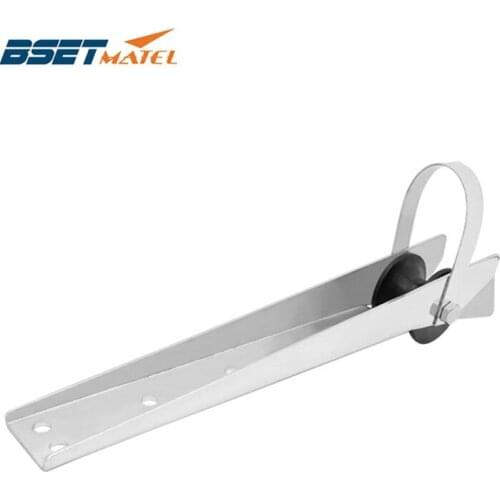 390mm marine grade stainless steel 316 boat Bow Anchor Roller Bracket yacht Lift Roller With Rubber wheel for Fixed anchor