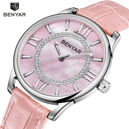 Top Brand BENYAR Luxury Women Watches Fashion Ladies Rhinestone Quartz Watch Waterproof Watch Simple Clock Relogio Feminino