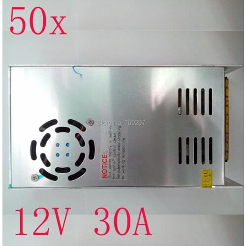 FREE DHL 50pcs/lot 360W 12V 30A LED Switching Power Supply Transformer,Input AC110~240V ,2 years warranty