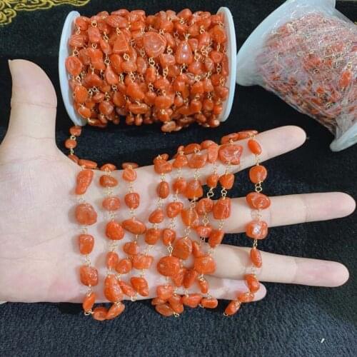 New 18K Jewelry Chain,Woman Bracelet Necklace Handmade Making,5m/lot Nanjiang carnelian Long Chain Factory Wholesale
