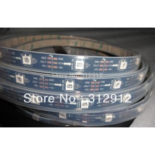 BLACK PCB 5m DC5V WS2812B led pixel srip,IP68,30pcs WS2812B/M with 30pixels;waterproof in silicon tube