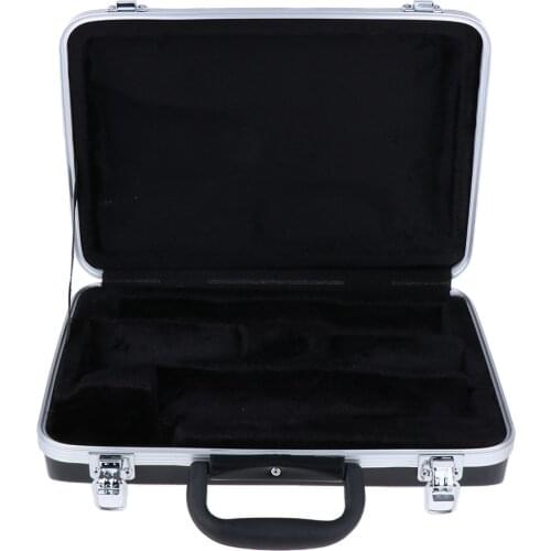 Black Plastic Clarinet Carrying Case Suitcase Bag Lightweight with Handle
