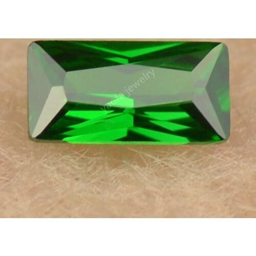 Sale Zircon CZ Stone 2X4m~13x18mm 5A Rectangle Shape Baguette Cut Green Color Loose Synthetic Cubic Zirconia Gems For Jewelry