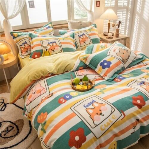 Color youth photo album original cartoon soft velvet comfortable duvet cover home textile coral velvet duvet cover