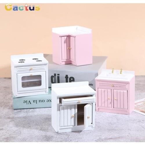 Dollhouse Wooden Wash Basin 1:12 Mini Dollhouse Accessory Miniature Furniture Realistic Kitchen Sink for Bathroom Kitchen