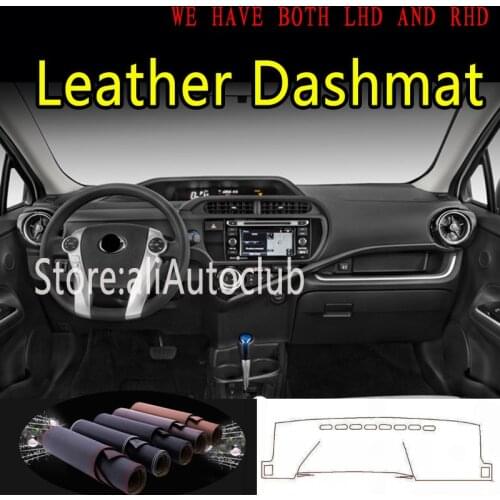 For toyota PRIUS C AQUA NHP10 2011 2012 2013 -2020 Leather Dashmat Dashboard Cover Dash Mat Carpet Car Styling auto accessories