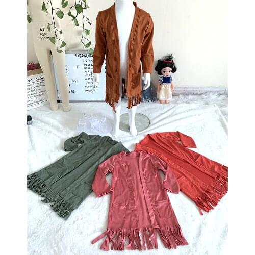 Fashion Kids Girl Fringed Suede Jacket Coat Free Shipping Children Clothes