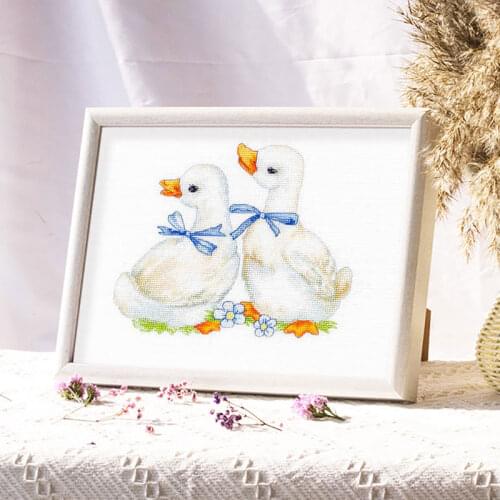 New Fishxx Cross Stitch Kits Precision Printing D850 Cartoon White Goose Hand Embroidery