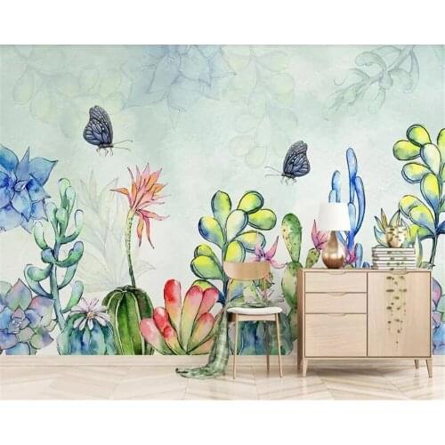 Custom home decor Mural Nordic fresh hand-painted peony flower 3d living room Self Adhesive wallpaper TV background Waterproof