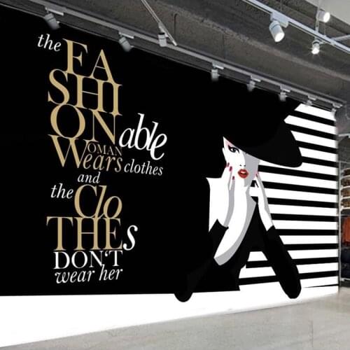Custom 3D Photo Wallpaper Abstract Hand Painted Fashion Beauty Art Wall Painting Womens Clothing Store Mural Papel De Parede 3D