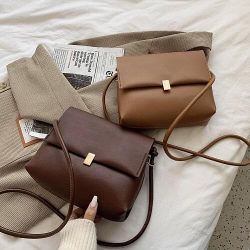 Simply Crossbody Bags PU Leather Solid Color Simple Messenger Bag Lady Chain Travel Small Handbags for Women 2020